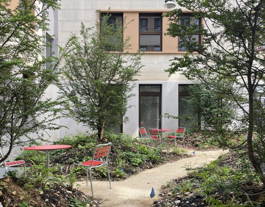 Courtyard of the renewed office building k-25 by Nissen Wentzlaff. Photo by: ©Claudia Frigo