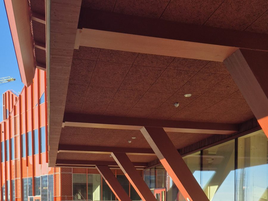 The building has a falun red color, which has been traditionally used on wooden cottages in Scandinavia. Photo by: ©Bo Christiansen - office building wood